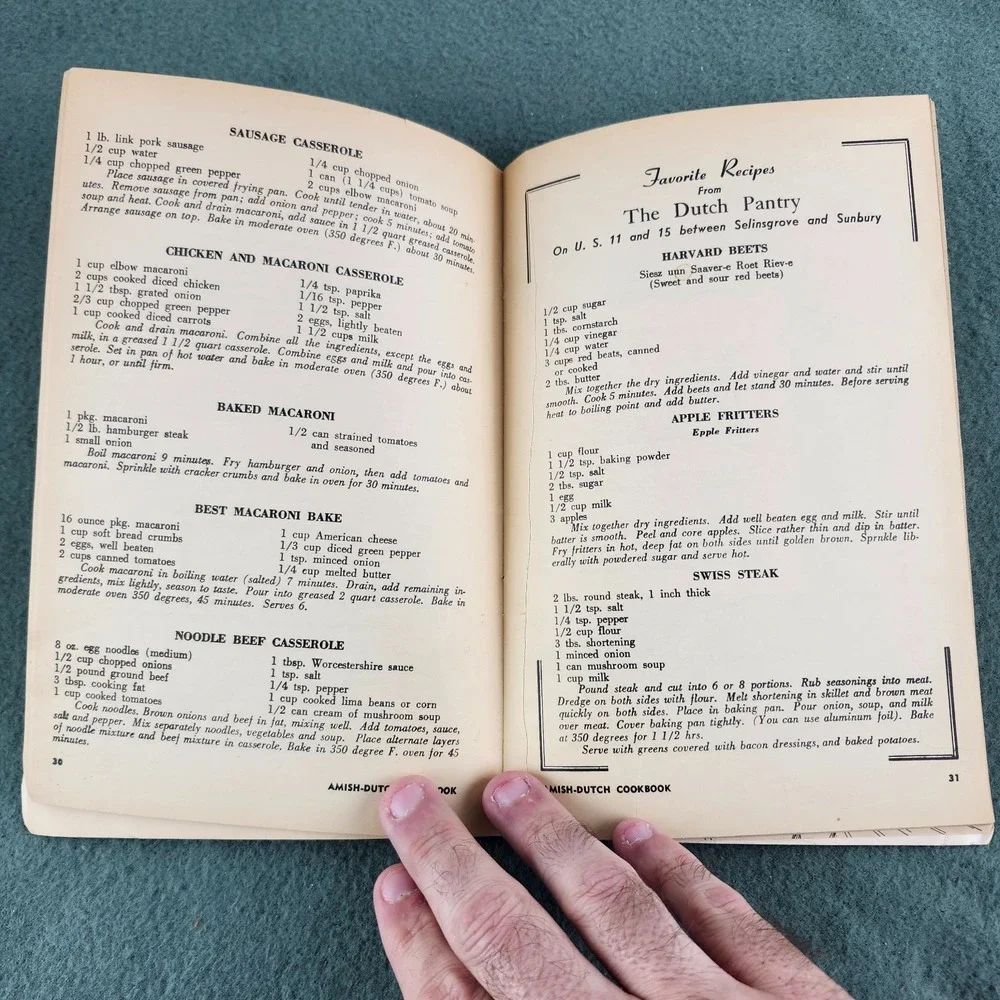 Amish Dutch Cookbook 1965 Vintage Including Great Recipes From The Area